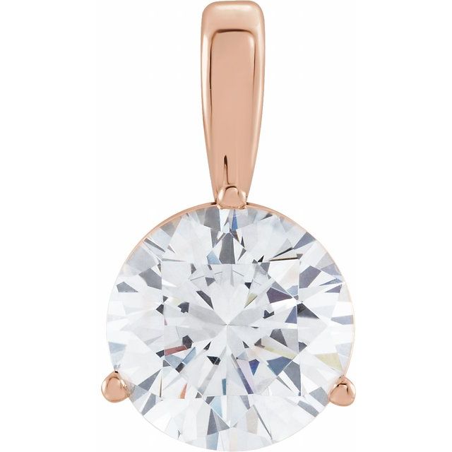 14K Rose Lab-Grown Moissanite Pendant