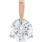 14K Rose Lab-Grown Moissanite Pendant