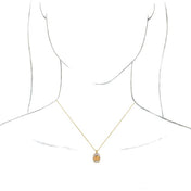 14K Yellow Natural Citrine & 1/3 CTW Natural Diamond 16-18" Necklace