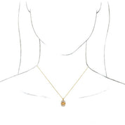 14K Yellow Natural Citrine & 1/3 CTW Natural Diamond 16-18" Necklace