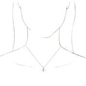 14K White Initial N Dangle 16" Necklace