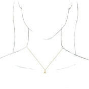 18K Yellow Gold-Plated Sterling Silver Initial A Dangle 18" Necklace