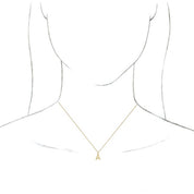 18K Yellow Gold-Plated Sterling Silver Initial A  Dangle 16" Necklace