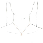 18K Rose Gold-Plated Sterling Silver Initial A Dangle 18" Necklace