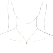 18K Yellow Gold-Plated Sterling Silver Initial B  Dangle 16" Necklace