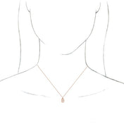 18K Rose Gold-Plated Sterling Silver Initial B Dangle 18" Necklace