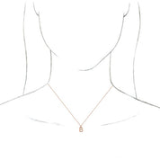 14K Rose Initial B Dangle 16" Necklace