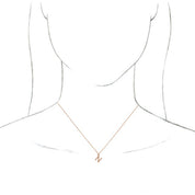 14K Rose Initial N Dangle 18" Necklace