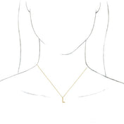 18K Yellow Gold-Plated Sterling Silver Initial N Dangle 18" Necklace