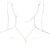 18K Rose Gold-Plated Sterling Silver Initial L Dangle 18" Necklace