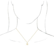14K Yellow Initial M Dangle 16" Necklace