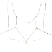 14K Rose Initial M Dangle 16" Necklace