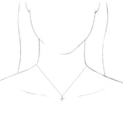 14K White Initial K Dangle 18" Necklace
