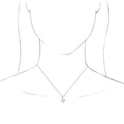 Platinum Initial H Dangle 16" Necklace