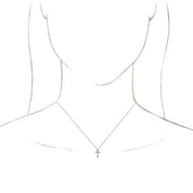 14K White Initial T Dangle 16" Necklace