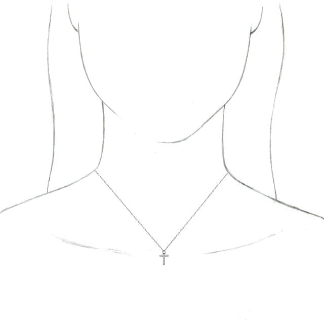 14K White Initial T Dangle 16" Necklace