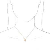 18K Rose Gold-Plated Sterling Silver Initial W  Dangle 16" Necklace