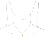 18K Yellow Gold-Plated Sterling Silver Initial X Dangle 18" Necklace