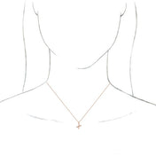18K Rose Gold-Plated Sterling Silver Initial X Dangle 18" Necklace