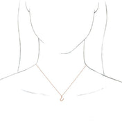 18K Rose Gold-Plated Sterling Silver Initial U  Dangle 16" Necklace