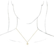 18K Yellow Gold-Plated Sterling Silver Initial H Dangle 18" Necklace