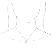 18K Rose Gold-Plated Sterling Silver Initial C Dangle 18" Necklace