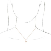 14K Rose Initial D Dangle 18" Necklace