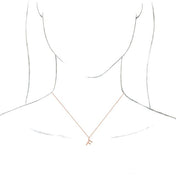 18K Rose Gold-Plated Sterling Silver Initial F Dangle 18" Necklace