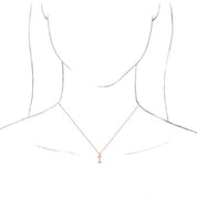 14K Rose Initial I Dangle 16" Necklace