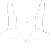 18K Yellow Gold-Plated Sterling Silver Initial J Dangle 18" Necklace