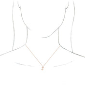 18K Rose Gold-Plated Sterling Silver Initial J  Dangle 16" Necklace
