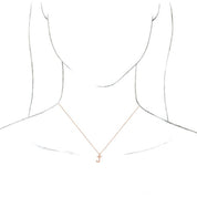 14K Rose Initial J Dangle 18" Necklace