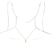 18K Yellow Gold-Plated Sterling Silver Initial E  Dangle 16" Necklace