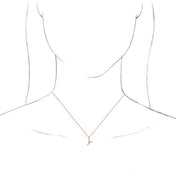 18K Rose Gold-Plated Sterling Silver Initial Y Dangle 18" Necklace