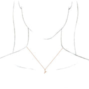 14K Rose Initial Y Dangle 16" Necklace