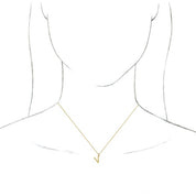 18K Yellow Gold-Plated Sterling Silver Initial V Dangle 18" Necklace