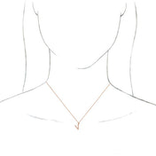 18K Rose Gold-Plated Sterling Silver Initial V  Dangle 16" Necklace