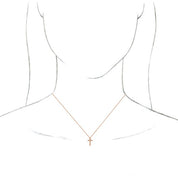 14K Rose Initial T Dangle 16" Necklace