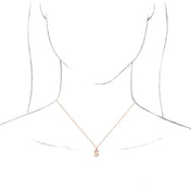 18K Rose Gold-Plated Sterling Silver Initial S  Dangle 16" Necklace