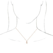 14K Rose Initial S Dangle 16" Necklace