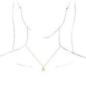 18K Yellow Gold-Plated Sterling Silver Initial R Dangle 18" Necklace