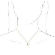 18K Rose Gold-Plated Sterling Silver Initial R  Dangle 16" Necklace