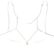 14K Rose Initial R Dangle 16" Necklace