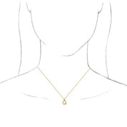 18K Yellow Gold-Plated Sterling Silver Initial Q  Dangle 16" Necklace