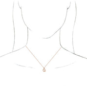 14K Rose Initial Q Dangle 18" Necklace