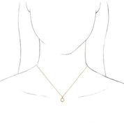 18K Yellow Gold-Plated Sterling Silver Initial O  Dangle 16" Necklace