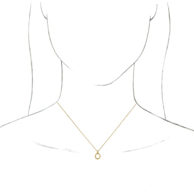 18K Yellow Gold-Plated Sterling Silver Initial O  Dangle 16" Necklace