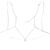 14K Rose Initial O Dangle 18" Necklace