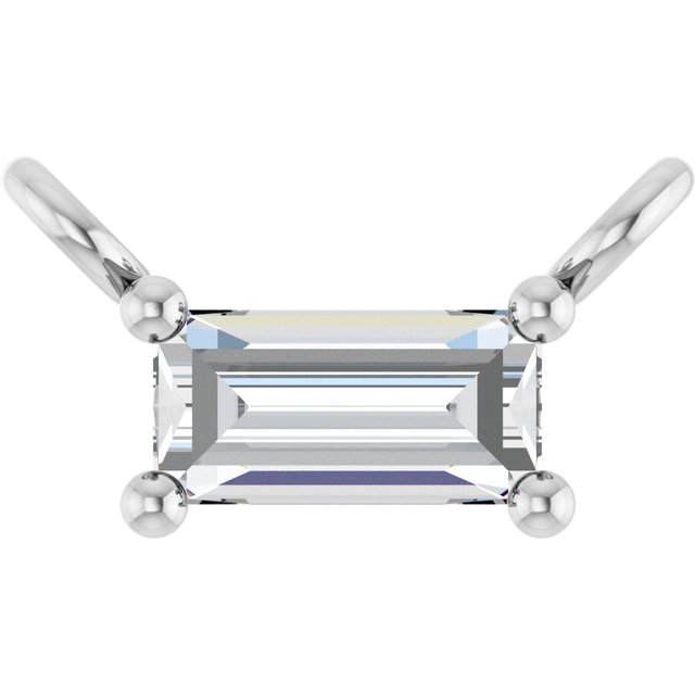 14K Lab-Grown Diamond Necklace Center with 1/10 to 1/8 CTW Diamond Accents