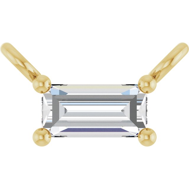 14K Lab-Grown Diamond Necklace Center with 1/10 to 1/8 CTW Diamond Accents